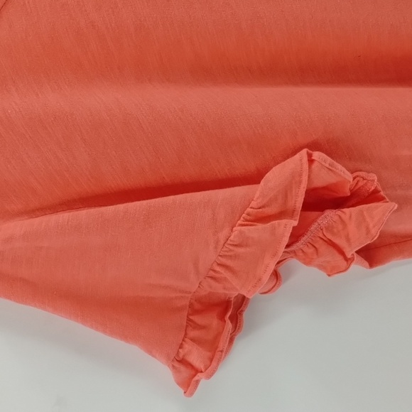 St. John's Bay coral ruffle short sleeve top 100% cotton size XXLT - Picture 3 of 5